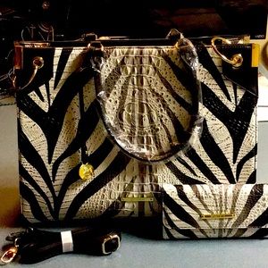 Large animal print tote never used and matching wallet, also never used.